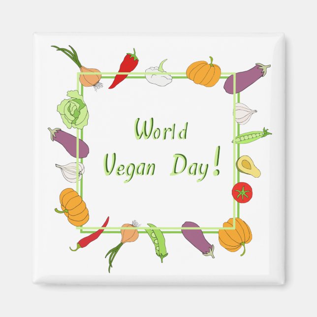 World Vegetarian Day Minimalist Cute    Magnet (Front)