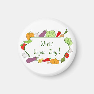 World Vegetarian Day Minimalist Cute    Magnet
