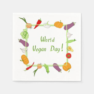 World Vegetarian Day Minimalist Cute Napkin