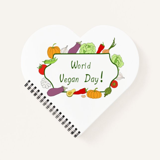 World Vegetarian Day Minimalist Cute   Notebook (Front)