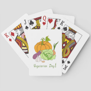 World Vegetarian Day Minimalist Cute   Playing Cards