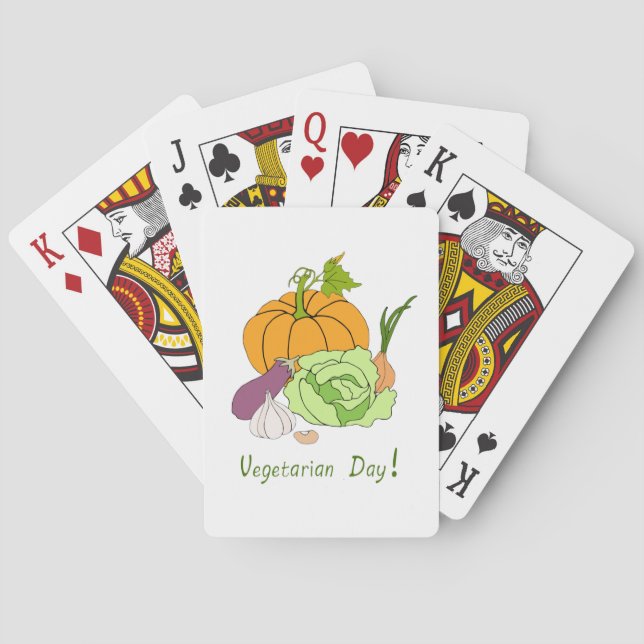 World Vegetarian Day Minimalist Cute   Playing Cards (Back)