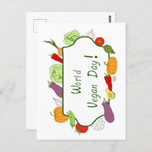 World Vegetarian Day Minimalist Cute Postcard