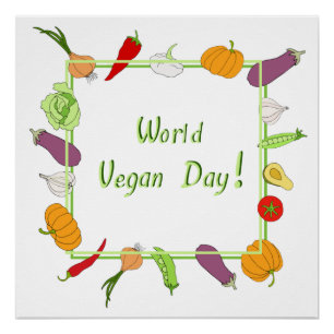 World Vegetarian Day Minimalist Cute    Poster