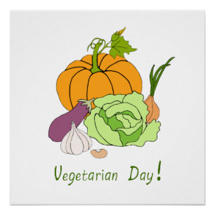 World Vegetarian Day Minimalist Cute     Poster