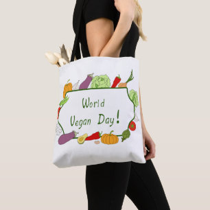 World Vegetarian Day Minimalist Cute Tote Bag