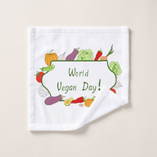 World Vegetarian Day Minimalist Cute Wash Cloth