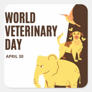 World Veterinary Day Square Sticker