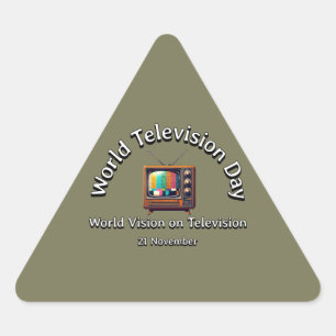 World Vision on Television. Television Day. Triangle Sticker