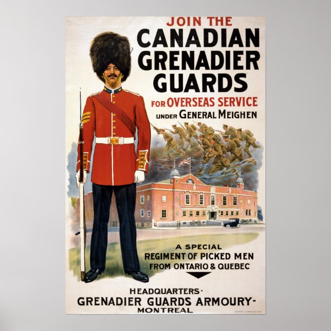 WORLD WAR 1 CANADIAN RECRUITING POSTER (Front)