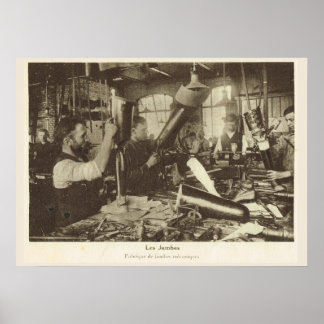 World War 1, France, Artificial limb factory Poster