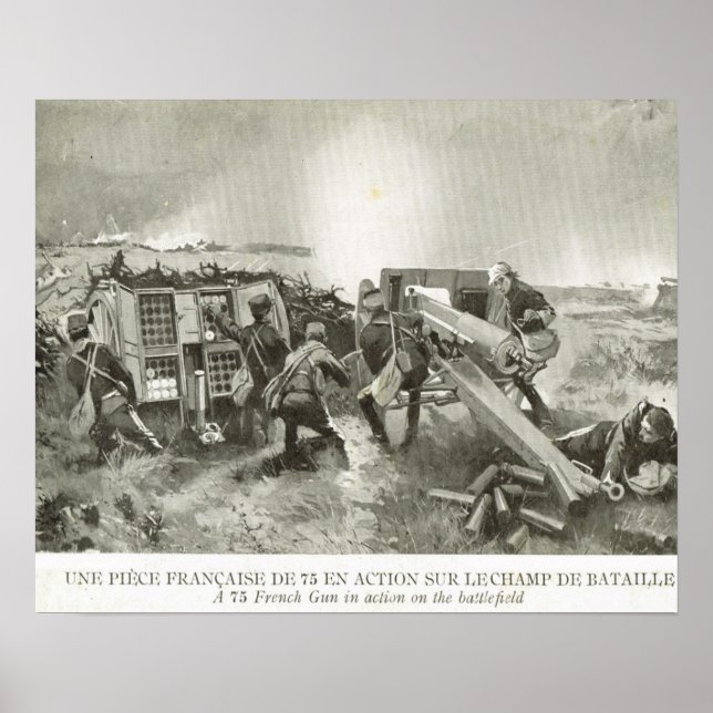 World War 1, French  artillery in action Poster (Front)