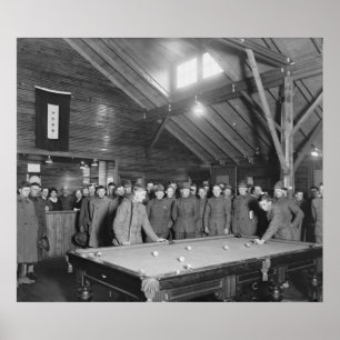 World War 1 YMCA Pool Hall, 1910s Poster