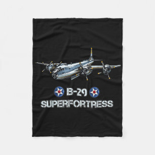 World War 2 American Aircraft Wwii B-29 Superfortr Fleece Blanket
