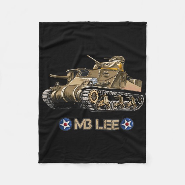 World War 2 American Medium Tank M3 Lee  Fleece Blanket (Front)