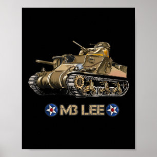 World War 2 American Medium Tank M3 Lee  Poster