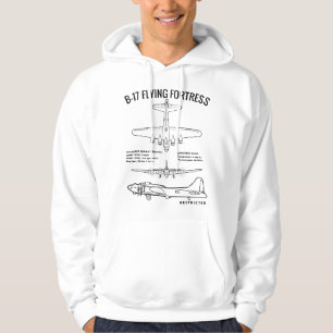 World War 2 B-17 Bomber WW2 Warplane-B17 Flying Fo Hoodie