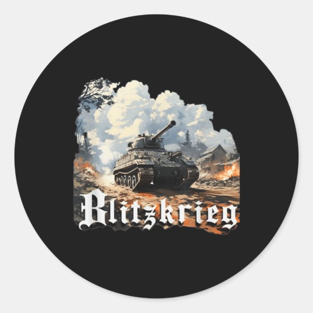 World War 2 Blitzkrieg  Classic Round Sticker (Front)