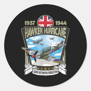 World War 2 British Aircraft Hawker Hurricane Figh Classic Round Sticker