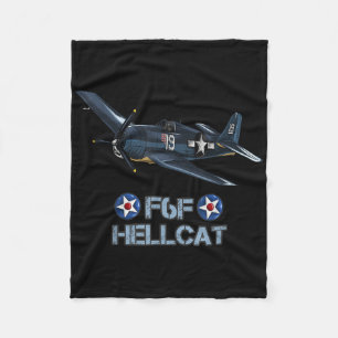 World War 2 F6f Hellcat Fighter Aeroplane  Fleece Blanket