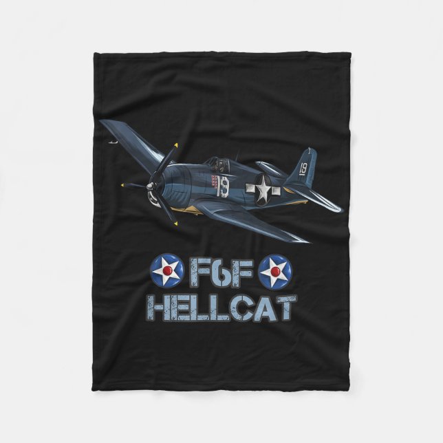 World War 2 F6f Hellcat Fighter Aeroplane  Fleece Blanket (Front)