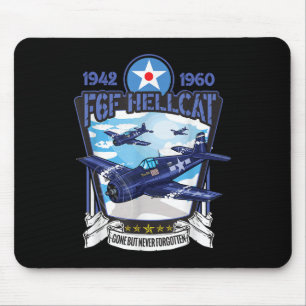 World War 2 F6f Hellcat Fighter Aeroplane Mouse Mat