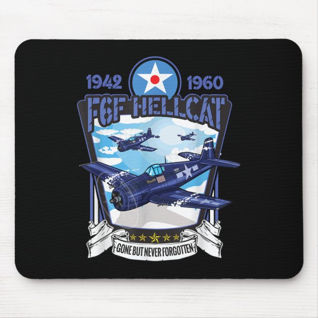 World War 2 F6f Hellcat Fighter Aeroplane  Mouse Mat (Front)