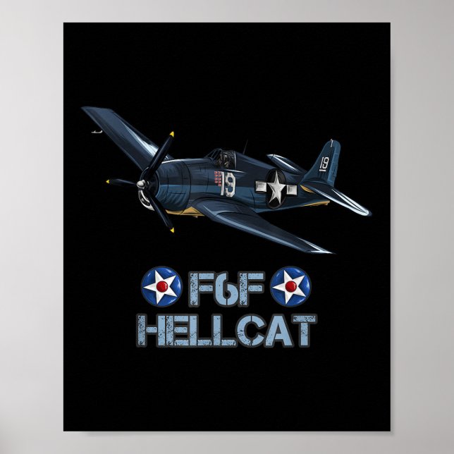 World War 2 F6f Hellcat Fighter Aeroplane  Poster (Front)