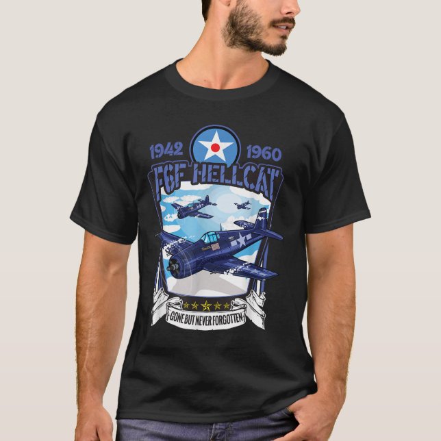 World War 2 F6f Hellcat Fighter Aeroplane  T-Shirt (Front)