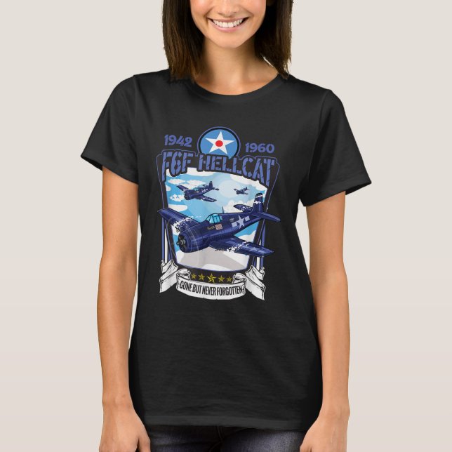 World War 2 F6f Hellcat Fighter Aeroplane  T-Shirt (Front)