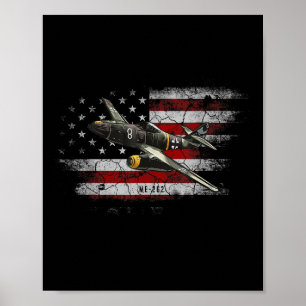 World War 2 German Aircraft Me 262 Fighter Jet Mem Poster
