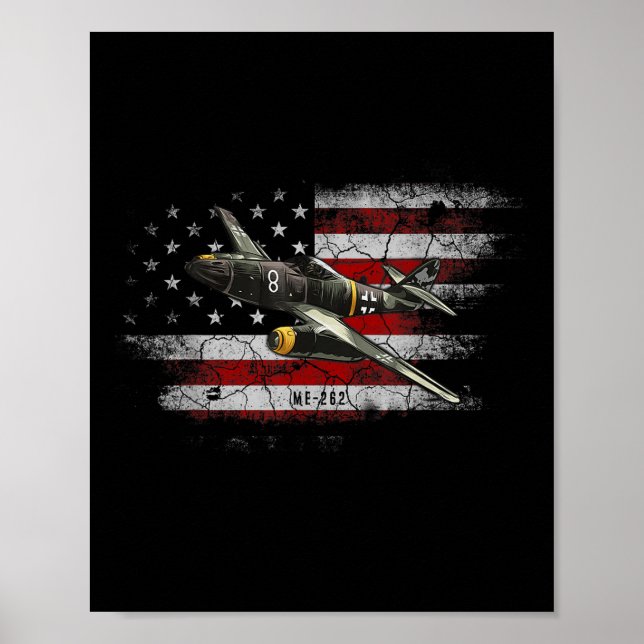 World War 2 German Aircraft Me 262 Fighter Jet Mem Poster (Front)