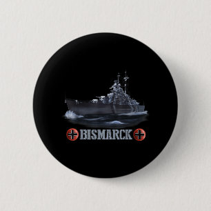 World War 2 German Battleship Bismarck 6 Cm Round Badge