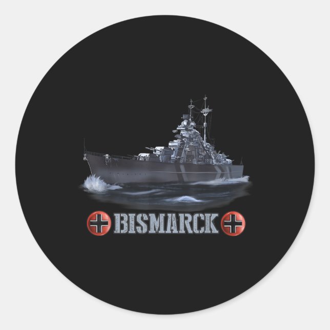 World War 2 German Battleship Bismarck  Classic Round Sticker (Front)