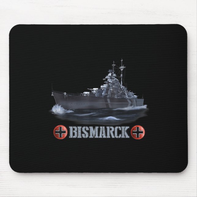 World War 2 German Battleship Bismarck  Mouse Mat (Front)