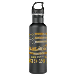 World War 2 II 80th Anniversary Veterans D Day Gif 710 Ml Water Bottle