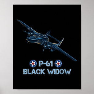 World War 2 P61 Black Widow Fighter Aeroplane Poster