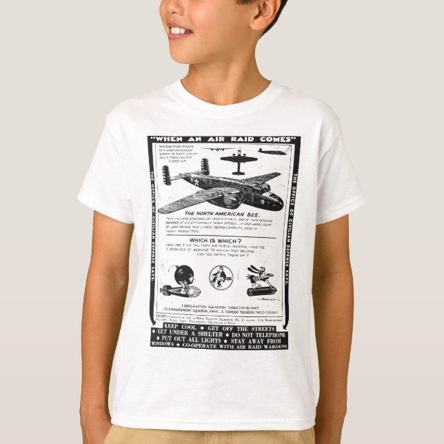 World War 2 Retro Aeroplane WWII North American B2 T-Shirt (Front)
