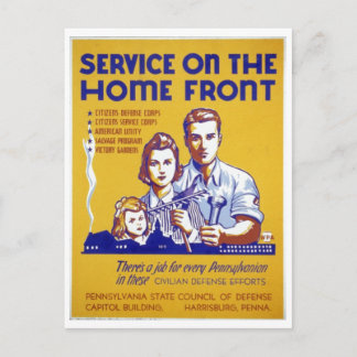 World War 2 Service on the home front Poster Postcard