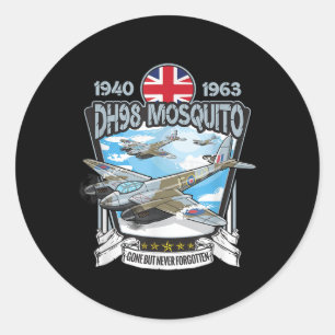 World War 2 United Kingdom Dh.98 Mosquito Aeroplan Classic Round Sticker