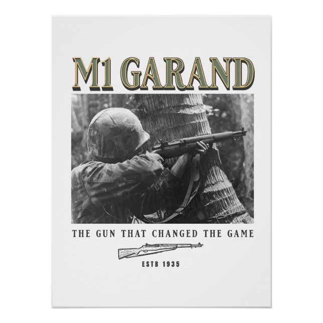 World War 2 Weapon M1 Garand Rifle Poster (Front)