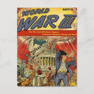 World War 3 Vintage comic book Postcard