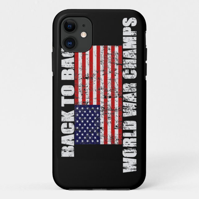 World War Champs Distressed US Flag iPhone 5 Case (Back)