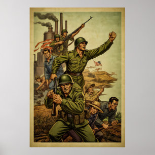World War Era Inspired Soldier March Poster