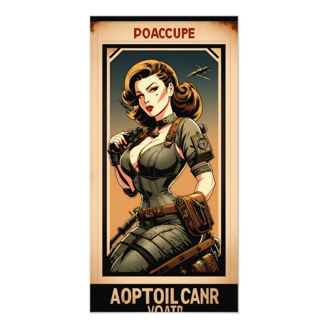 world war girl vintage style photo print (Front)