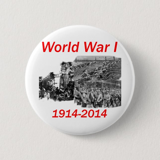 World War I (1914-2014) 6 Cm Round Badge (Front)