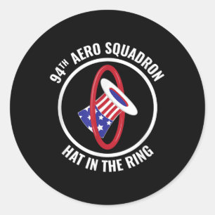 World War I 94th Aero Squadron Hat In The Ring Classic Round Sticker