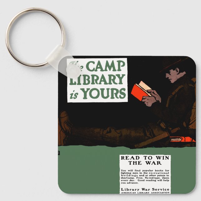 World War I Camp Library 1917 Military  Key Ring (Front)