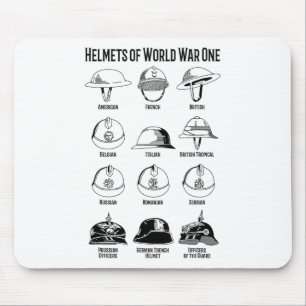 World War I Soldier Helmets Charts Mouse Mat