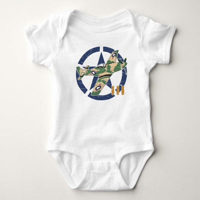 WORLD WAR II AIRCRAFT BABY BODYSUIT (Front)